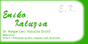 eniko kaluzsa business card